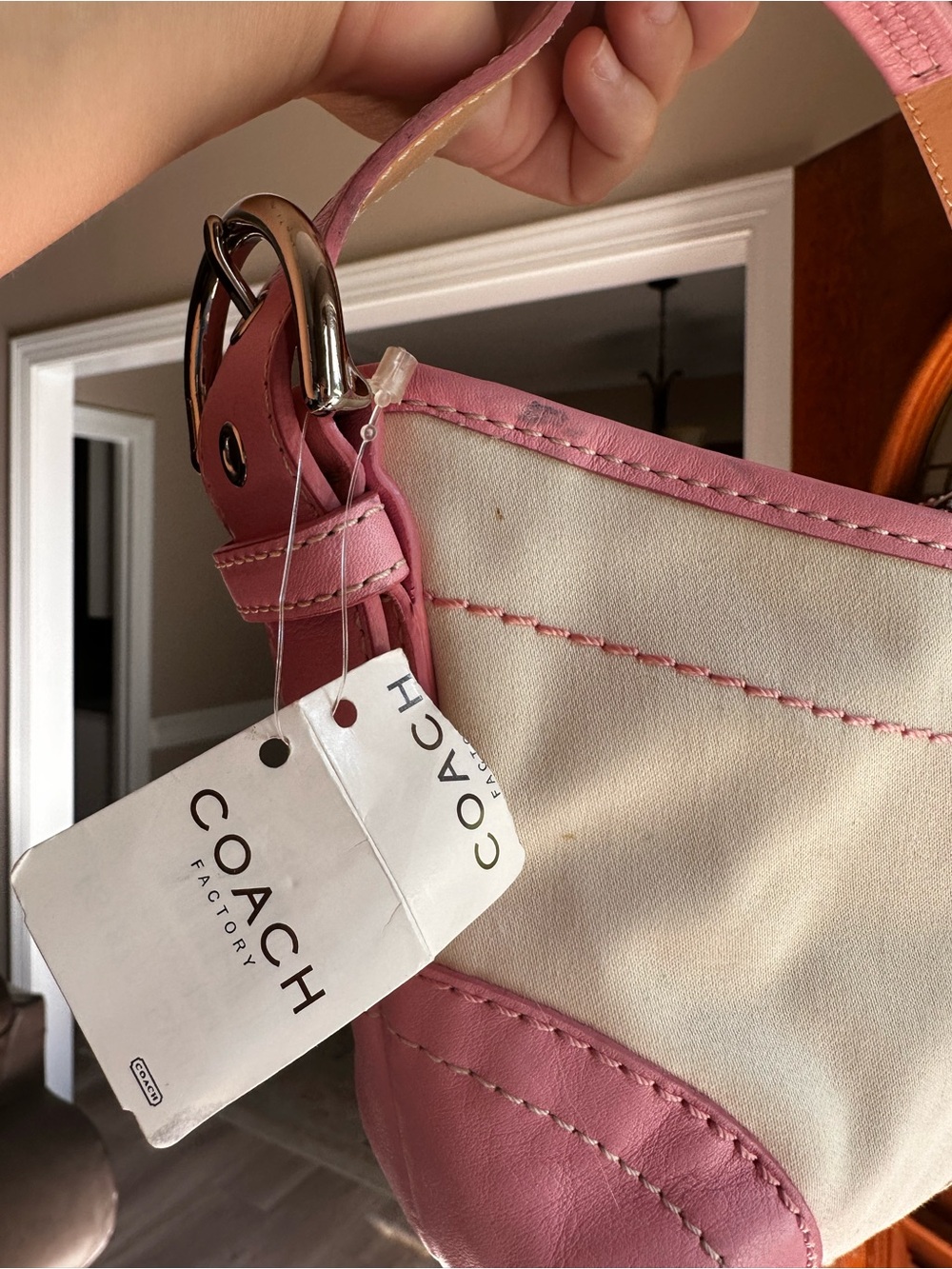 Coach Pink and White small hobo bag y2k - Picture 4 of 7